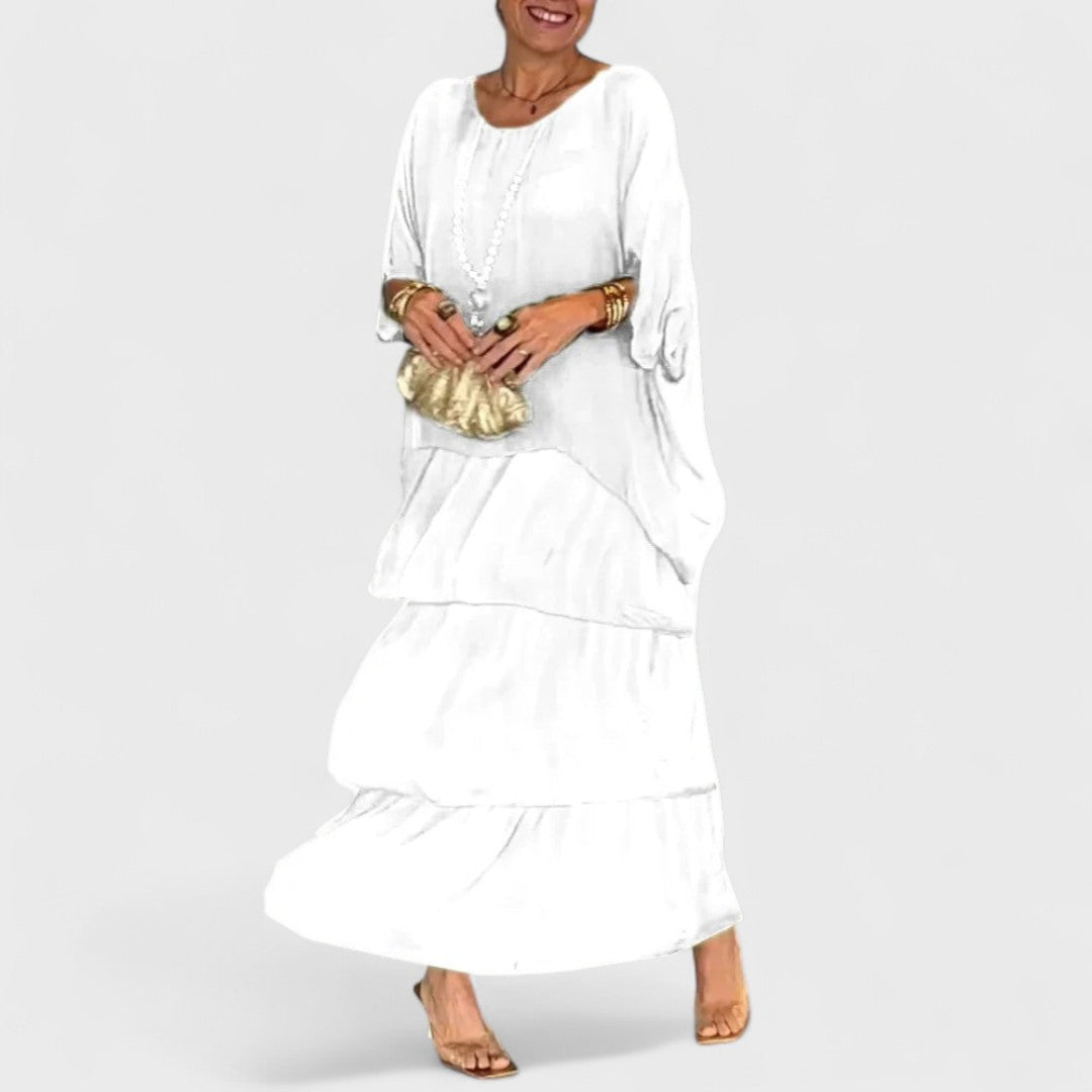 Nora - Elegancka sukienka casual boho z chiffon
