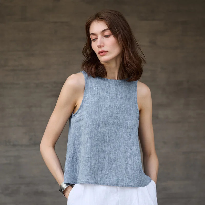Odwracalna kamizelka chambray