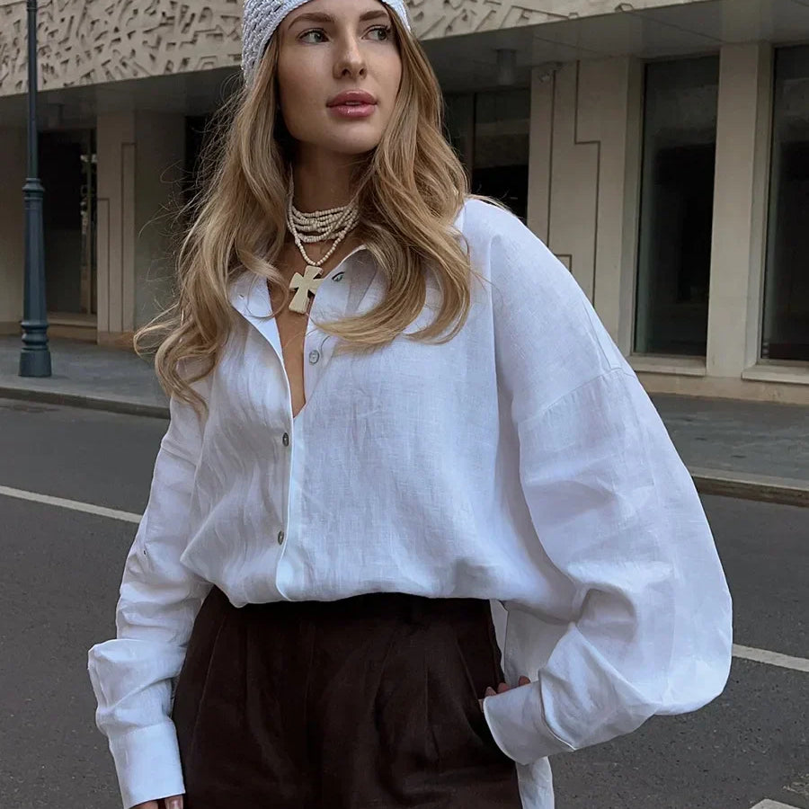 Luźna Bawełniana Koszula