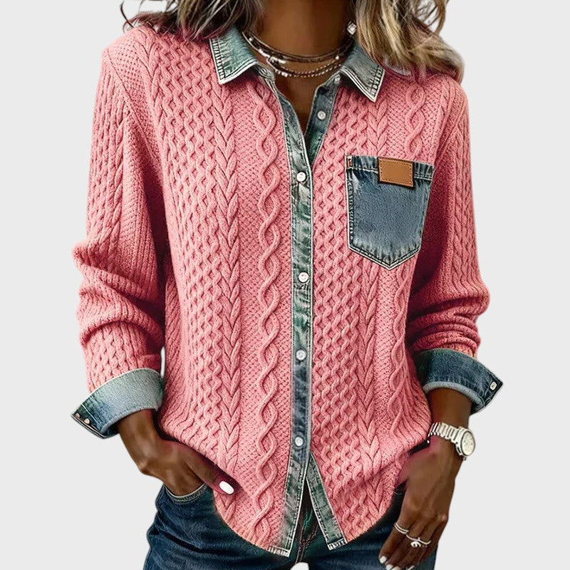 Mia | Sweter pleciony z denimu
