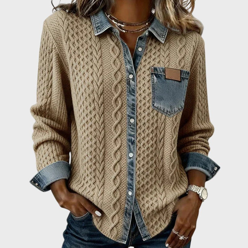 Mia | Sweter pleciony z denimu