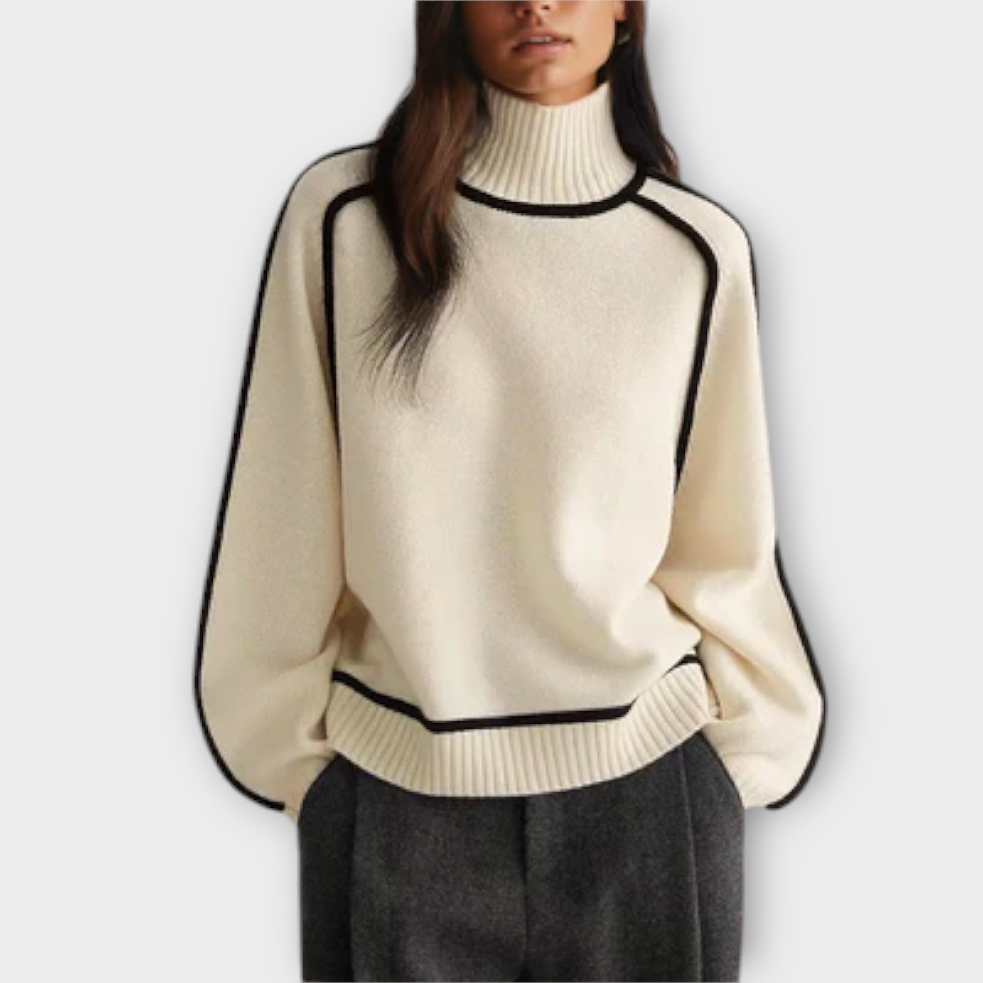 Emilie - Miękki i Elegancki Sweter z Wysokim Kołnierzem